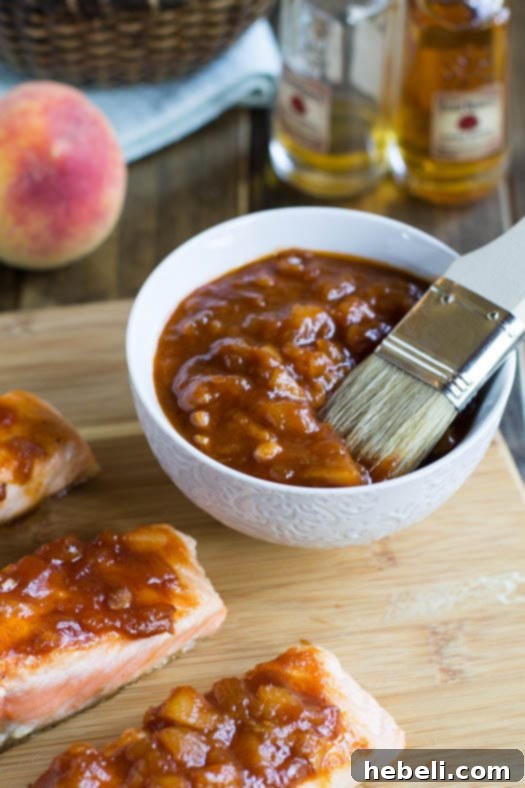 Salmon with Bourbon Peach BBQ Sauce