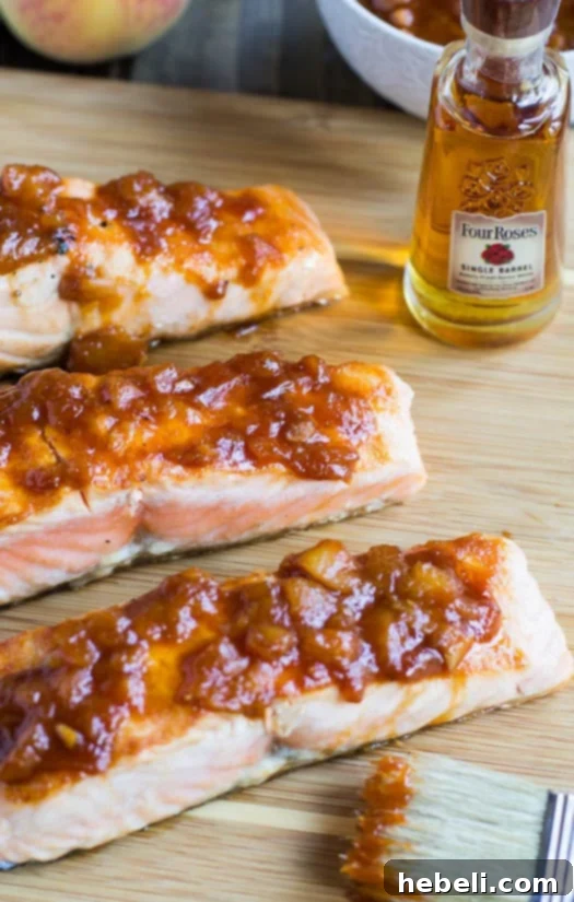 Salmon with Bourbon Peach BBQ Sauce