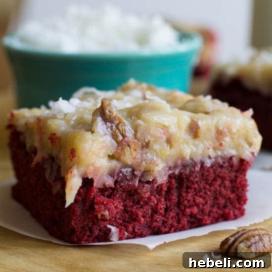 German Chocolate Red Velvet Dream 4 German Chocolate Red Velvet Cake - Top View
