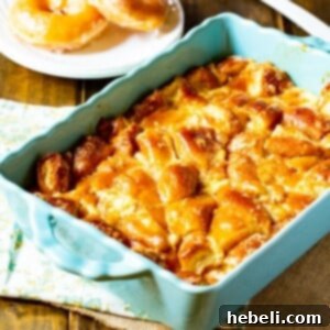 Krispy Kreme Bread Pudding in a baking dish.