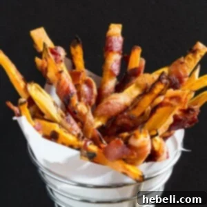 Golden Sweet Potato Bacon Bites 2 Sweet Potato Fries Wrapped in Bacon