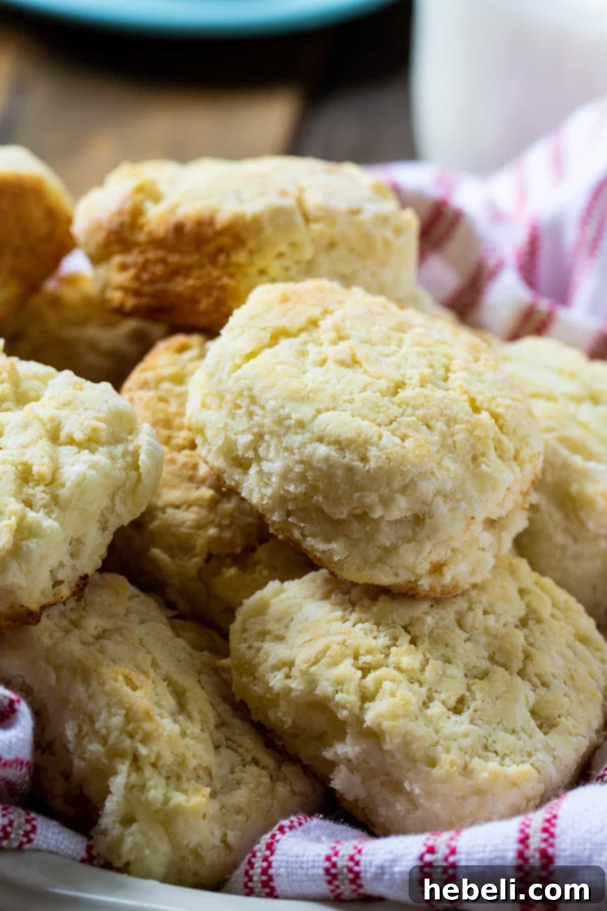 Callie's Fluffy Buttermilk Biscuits 3 Close-up of golden brown, perfectly risen Callie's Buttermilk Biscuits, showing their tender texture.