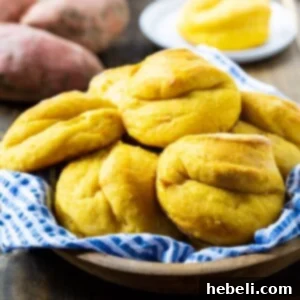Sweet Potato Rolls fresh out of the oven, golden brown and enticing.