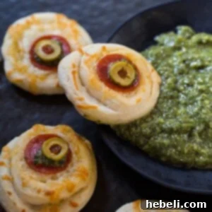 Monster Eyeball Pizzas for Halloween