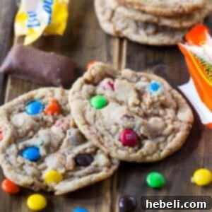 A smaller image of the easy Candy Cookies, perfect for using up excess Halloween candy.