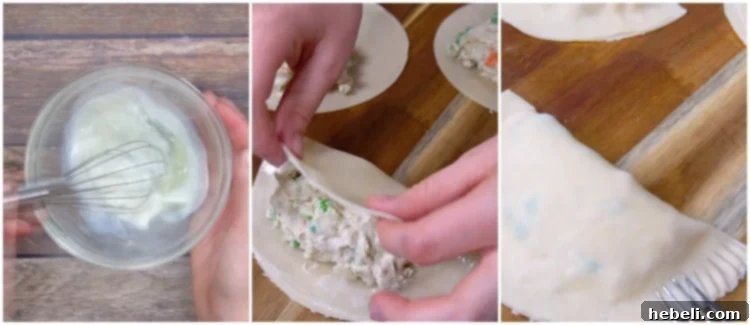 Assembling turnovers by folding dough and crimping edges.