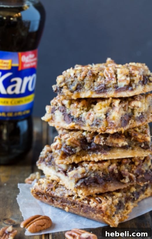 Chocolate Chip Pecan Pie Bars - all the flavor of pecan pie in easy to eat bar form, perfect for sharing