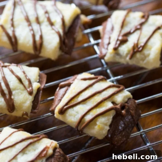 Flaky Chocolate Croissant Cookies with a buttery dough and rich Hershey's chocolate center