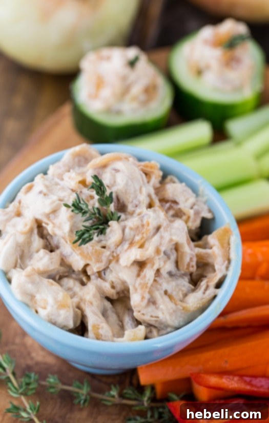 French Onion and Muffaletta Dips 3 Healthier French Onion Dip with fresh chives, a great option for sensitive stomachs