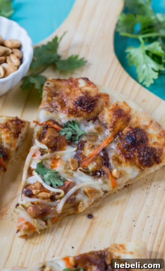 Thai Chicken Pizza before baking