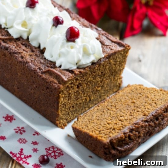 A delicious slice of Sweet and Spicy Gingerbread, adorned with spices and ready for the holidays.