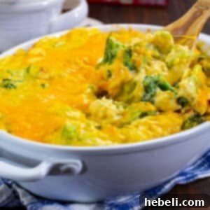 Cheesy Broccoli Rice Casserole, a delightful dish.