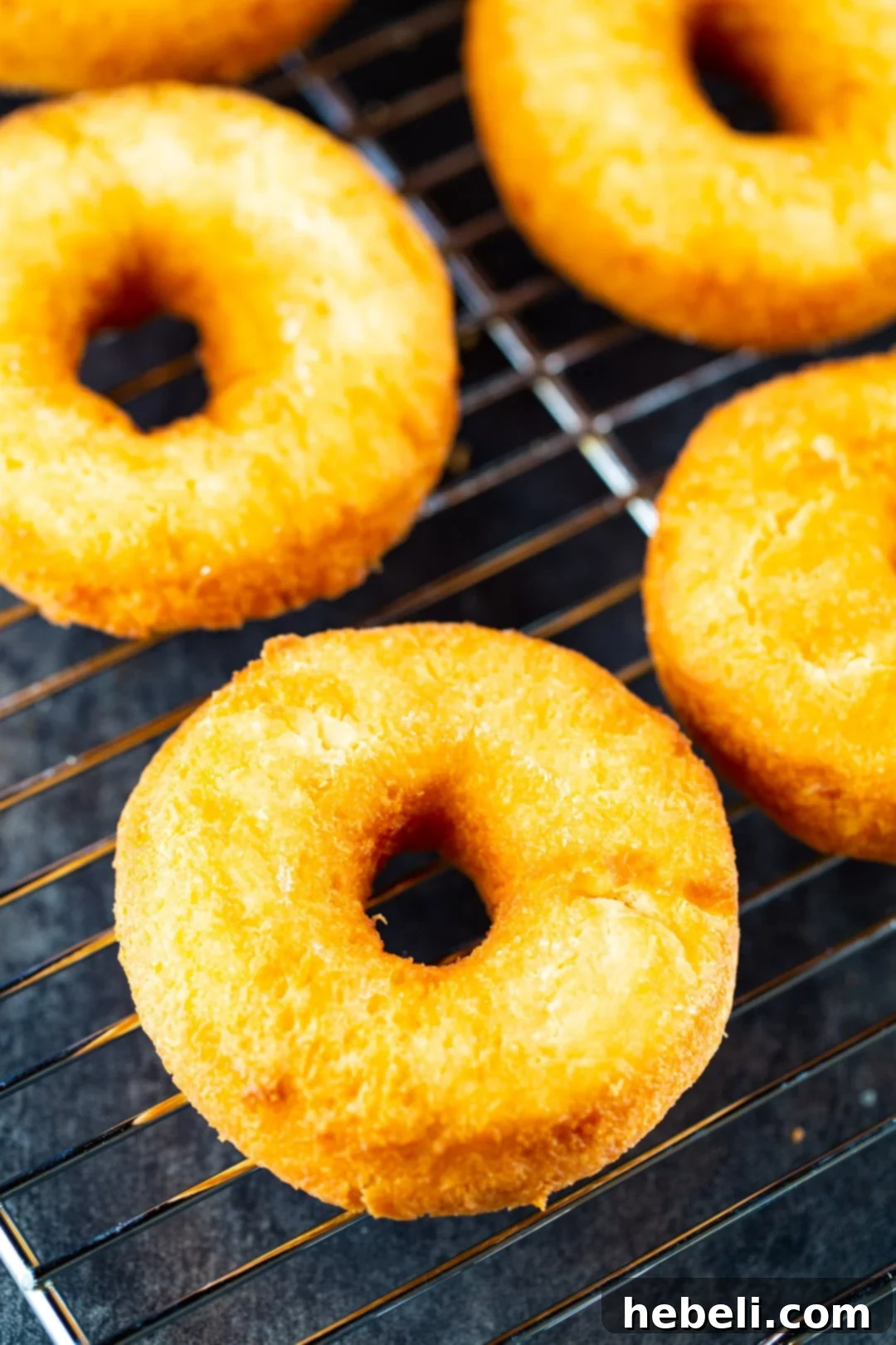 Golden brown Old-Fashioned Buttermilk Doughnuts cooling on a wire rack.