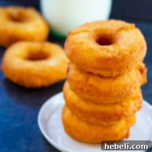 Close-up of a stack of Old-Fashioned Buttermilk Doughnuts.