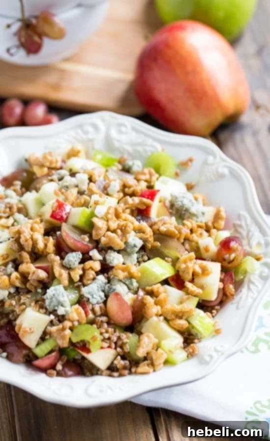 Wheat Berry Waldorf Salad ready to be served