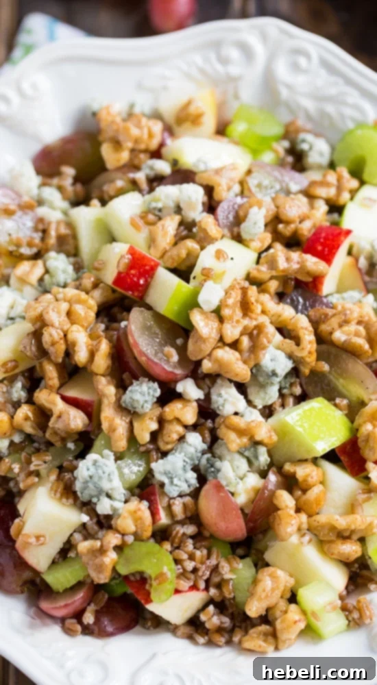 Serving of Wheat Berry Waldorf Salad