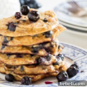 Blueberry Almond Protein Pancakes