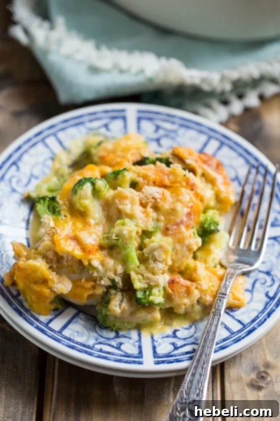 Baked Broccoli Cheddar Chicken Ready to Serve