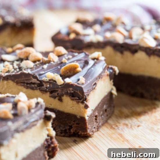 More Chocolate Peanut Butter Bars ready to serve