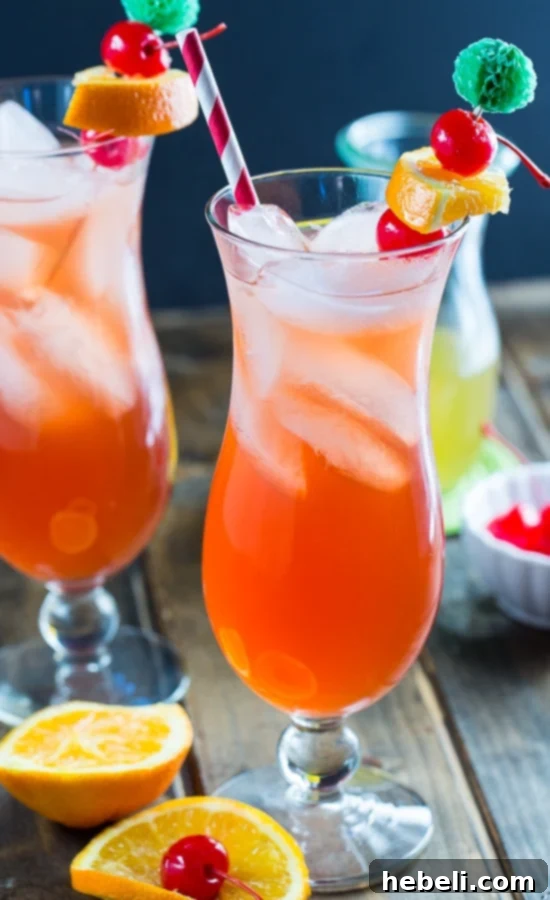 Close-up of a refreshing Passion Fruit Hurricane cocktail