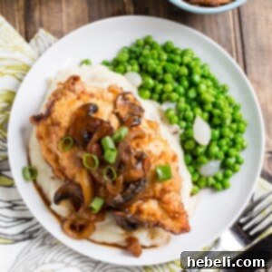 Southern Fried Chicken Breasts with Cremini Sweet Onion Gravy