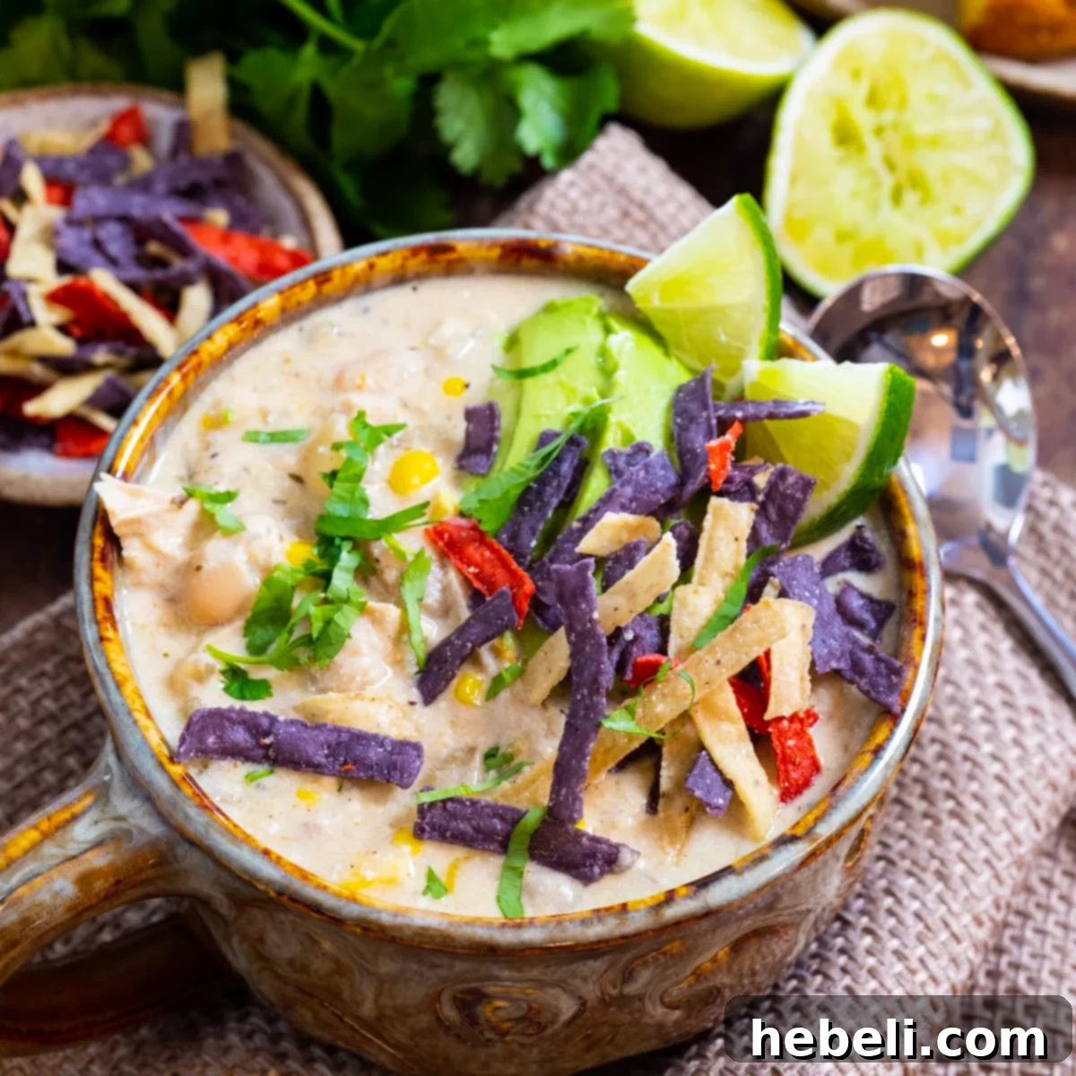 Bowl of Creamy White Chicken Chili