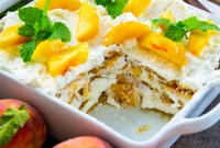 Summer Peach Icebox Cake with Whipped Cream