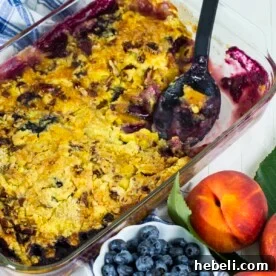 Blueberry Peach Dump Cake