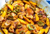 Sweet-Spicy Peach Jalapeño Glazed Chicken