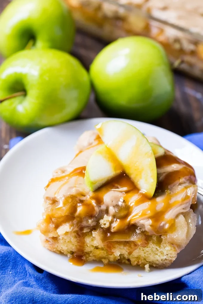 Caramel Apple Poke Cake