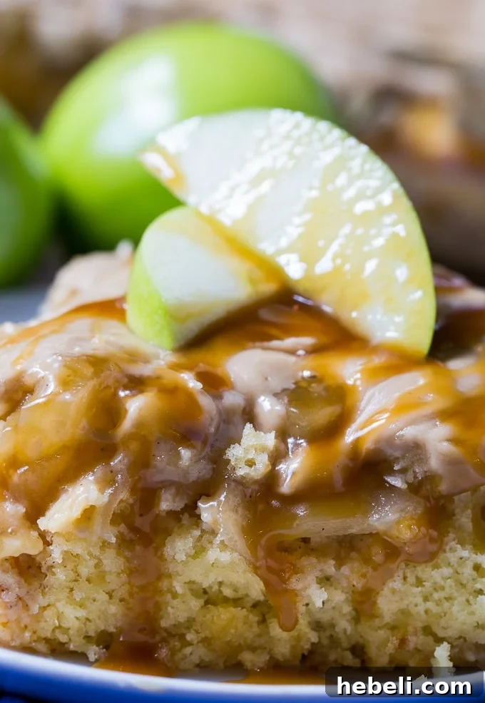 Caramel Apple Poke Cake