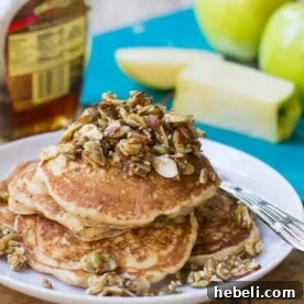 Whole Wheat Apple Pancakes with Nutty Topping