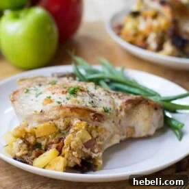 Pork Chops Stuffed with Apples and Bacon