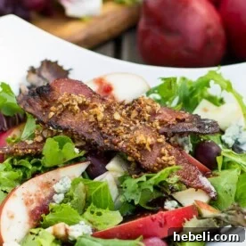 Apple and Pear Salad with Maple Pecan Bacon and Cranberry Vinaigrette