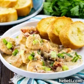 Garlic Shrimp with Creamy Parmesan Sauce