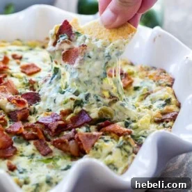 Hot Jalapeno Bacon Spinach Dip